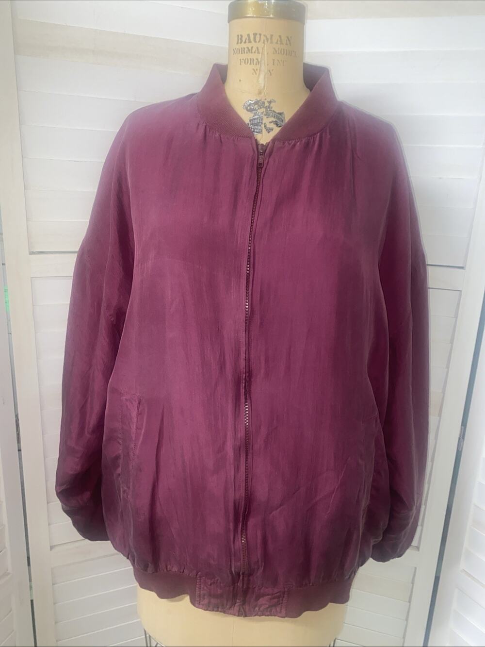 Vintage 90s Casanova Italy Silk Track Burgundy Jacket Men's Sz X-Large